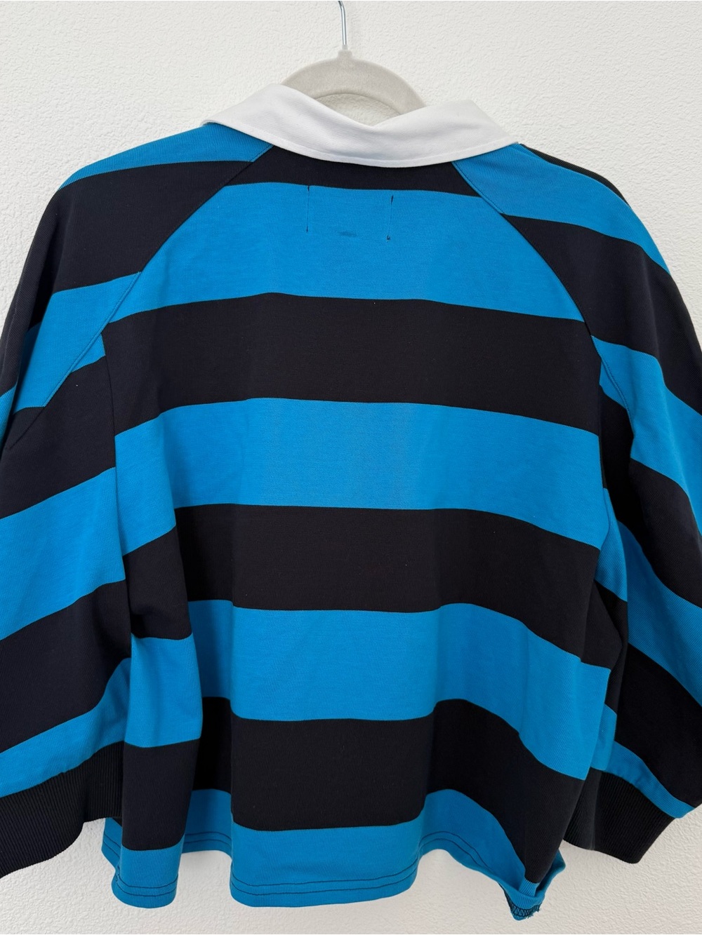 NWT KBB by KAHLANA The Asymmetric Striped Rugby T-Shirt XL Blue Limited Edition - Picture 7 of 11